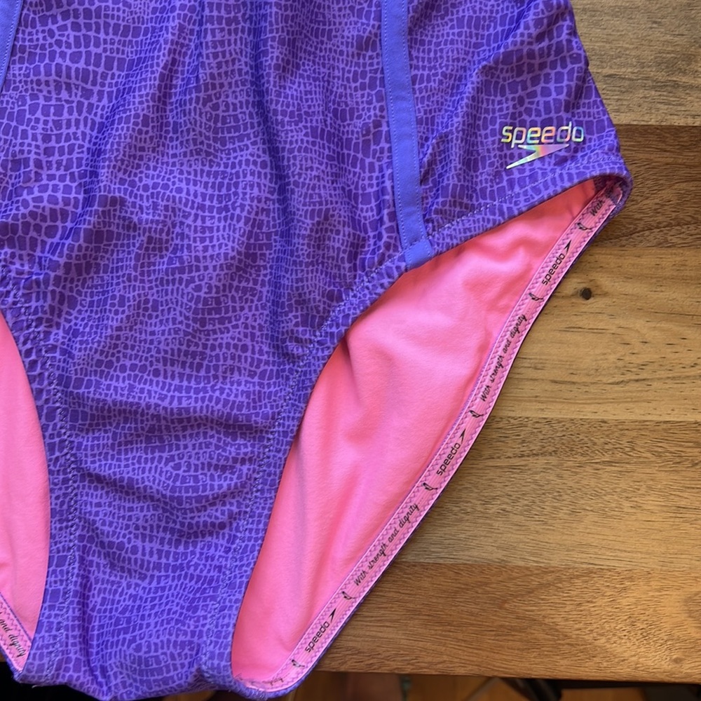 NEW Speedo Missy Franklin Endurance Lite Lilac Purple Reptile One Piece Swim 10 - Picture 2 of 11